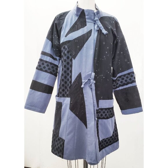 CAROL LEE SHANKS Womens Vintage Handmade Quilted Patchwork Jacket Coat Kimono - Picture 3 of 10